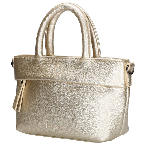 Handtasche 18x13cm in Hellgold aus Kunstleder - leder-accessoires.com