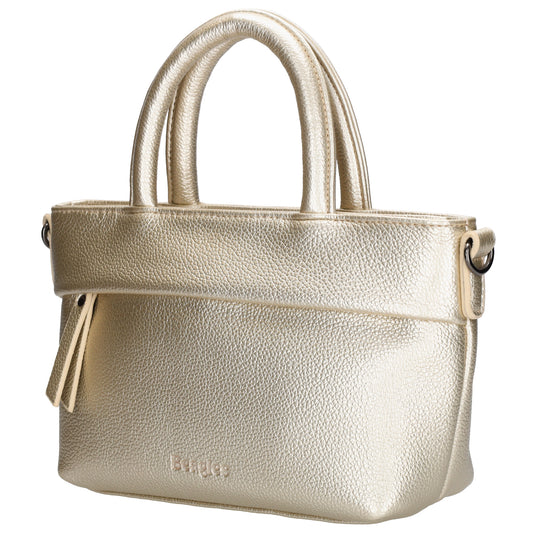 Handtasche 18x13cm in Hellgold aus Kunstleder - leder-accessoires.com