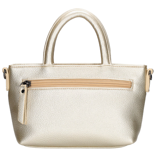 Handtasche 18x13cm in Hellgold aus Kunstleder - leder-accessoires.com