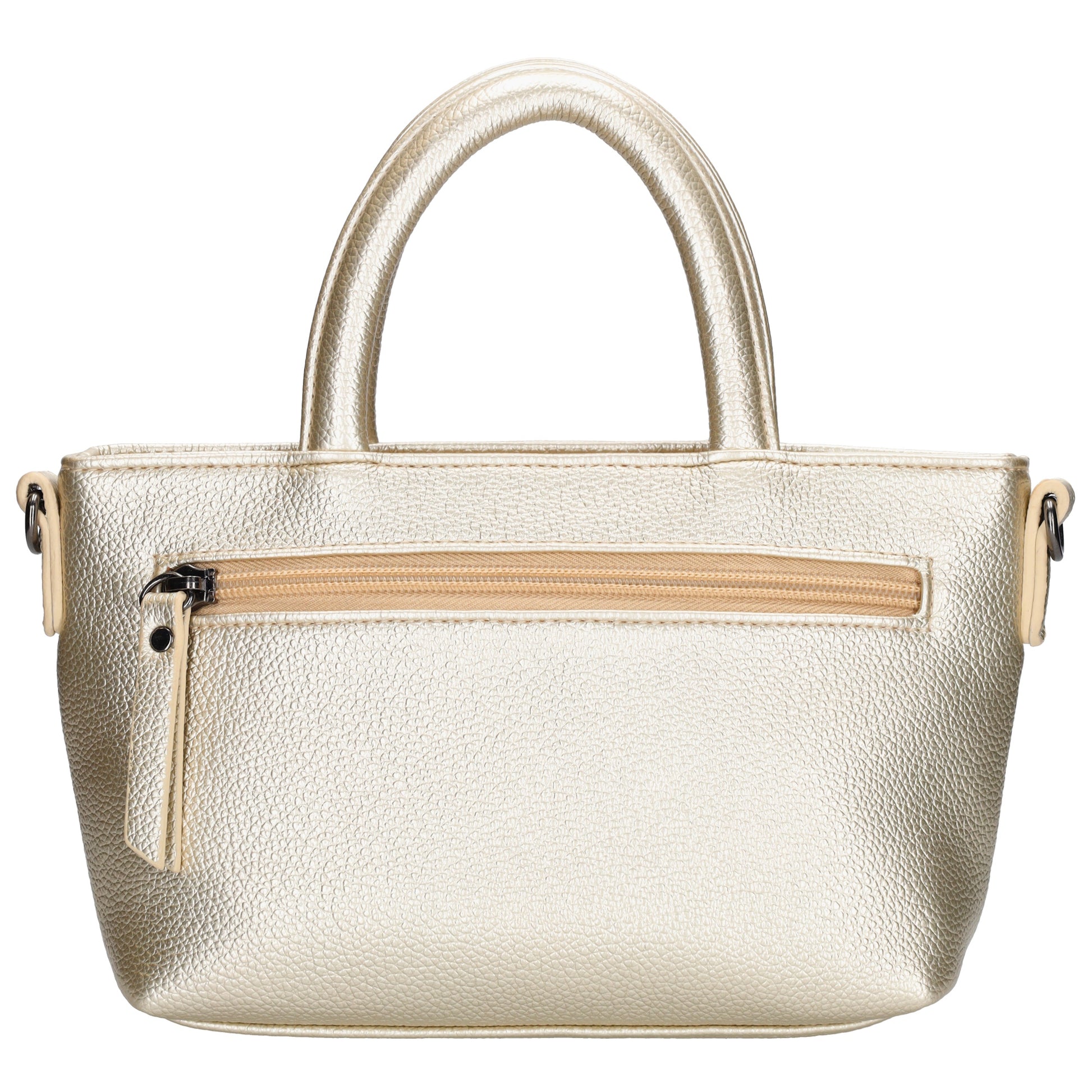 Handtasche 18x13cm in Hellgold aus Kunstleder - leder-accessoires.com