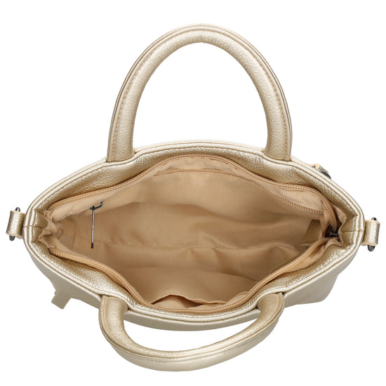 Handtasche 18x13cm in Hellgold aus Kunstleder - leder-accessoires.com