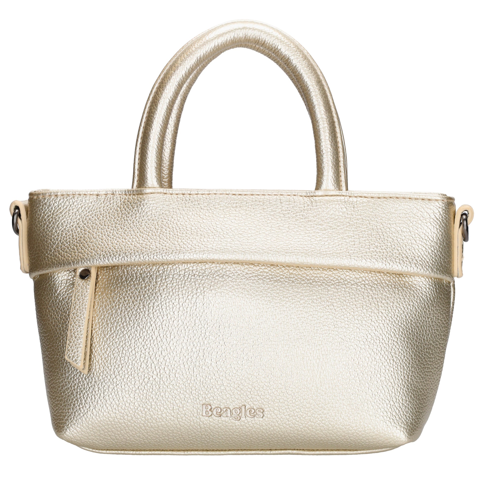 Handtasche 18x13cm in Hellgold aus Kunstleder - leder-accessoires.com