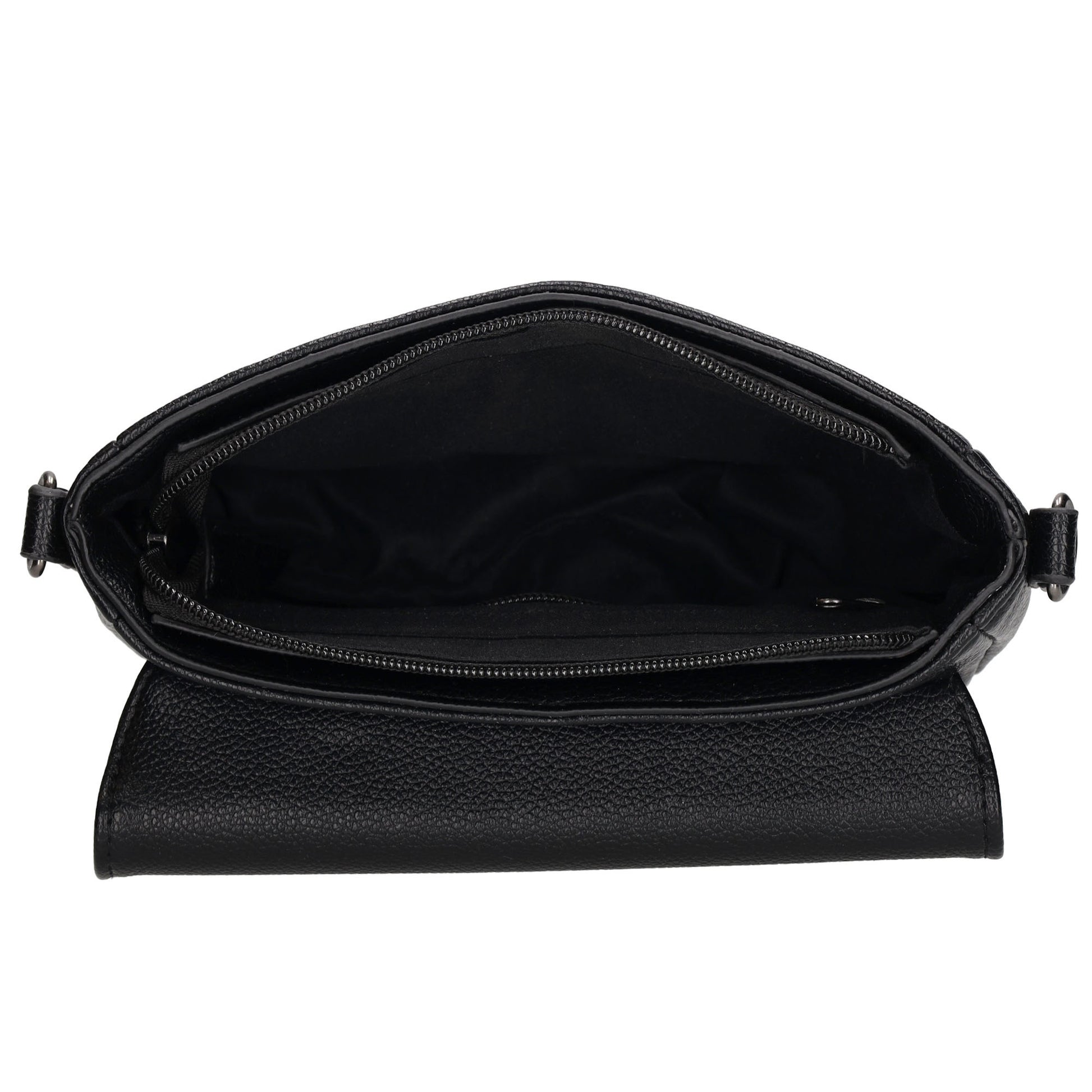 Schultertasche 25x12cm in Schwarz aus Kunstleder - leder-accessoires.com