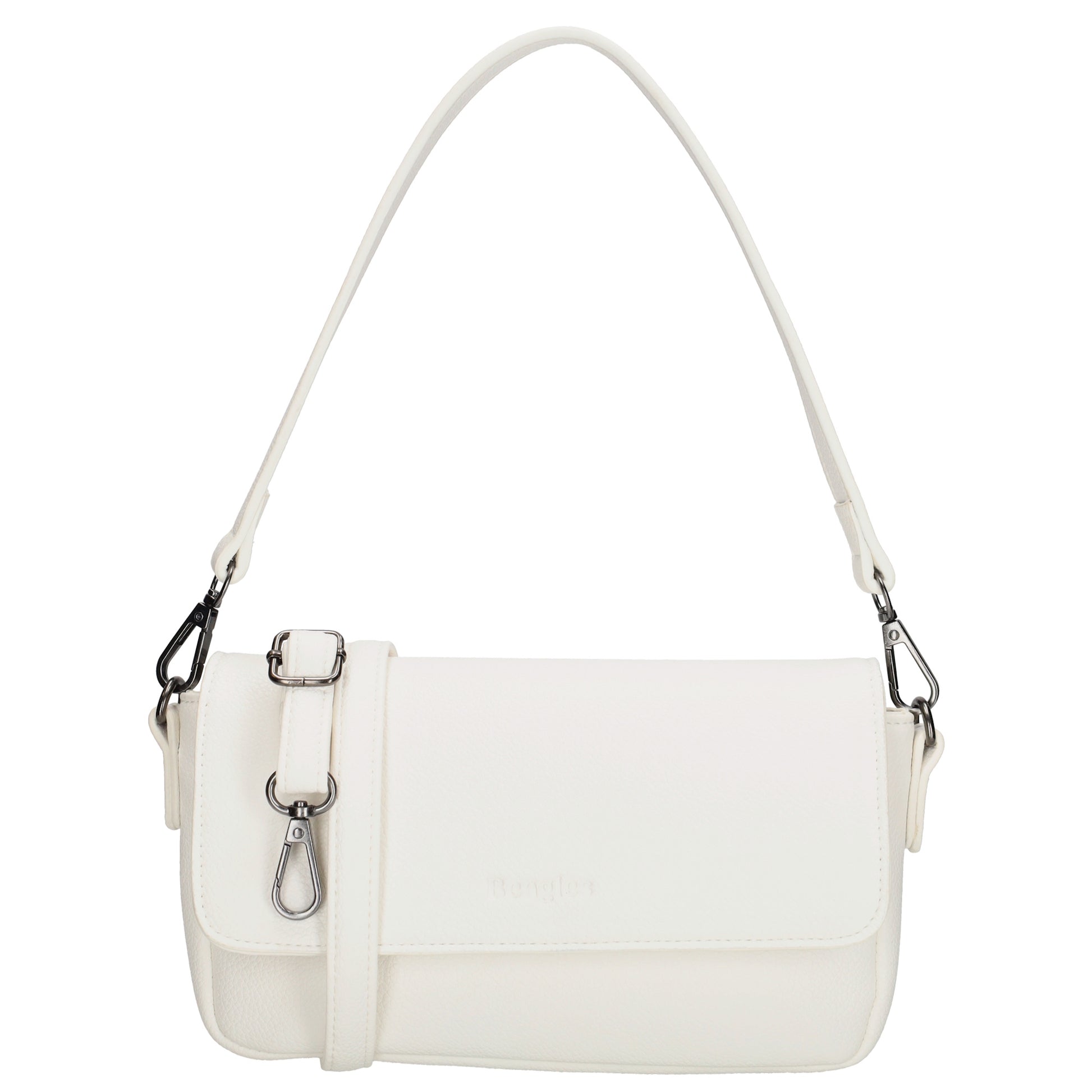 Schultertasche 25x12cm in Weiss aus Kunstleder - leder-accessoires.com