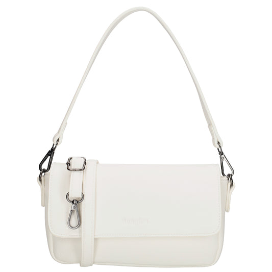 Schultertasche 25x12cm in Weiss aus Kunstleder - leder-accessoires.com