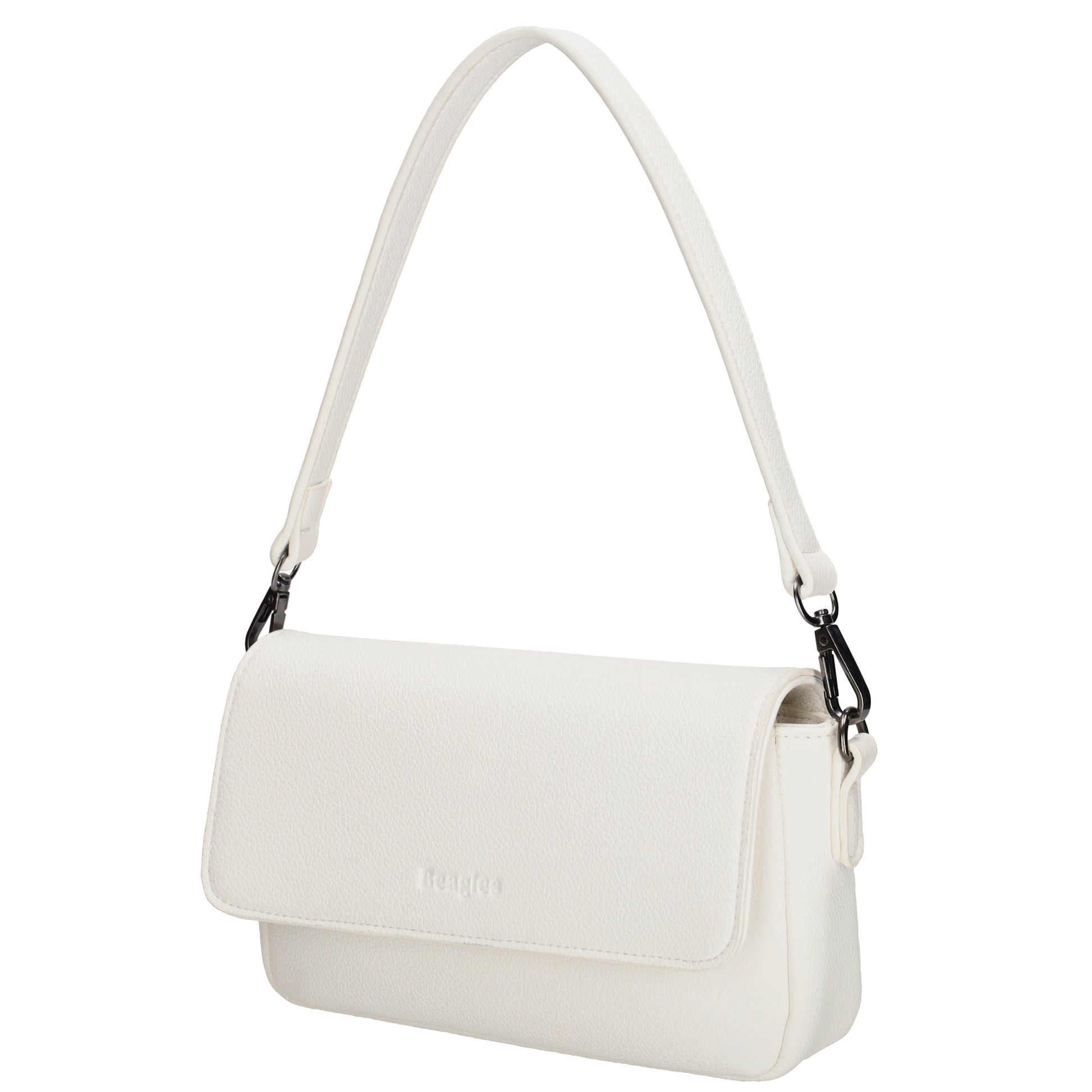Schultertasche 25x12cm in Weiss aus Kunstleder - leder-accessoires.com