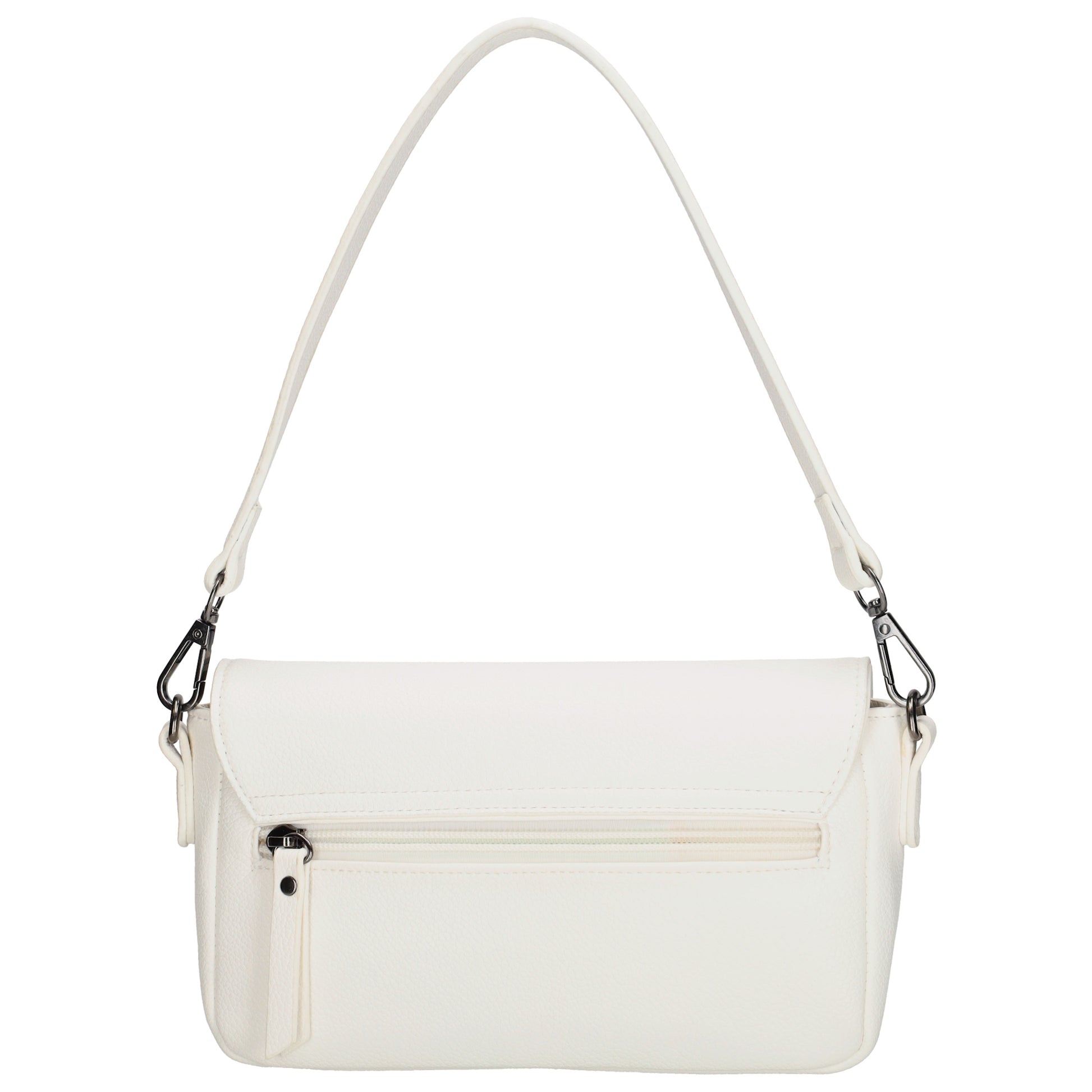Schultertasche 25x12cm in Weiss aus Kunstleder - leder-accessoires.com