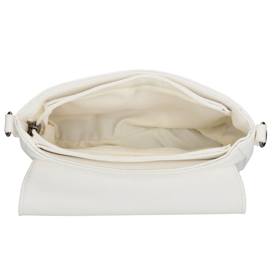 Schultertasche 25x12cm in Weiss aus Kunstleder - leder-accessoires.com