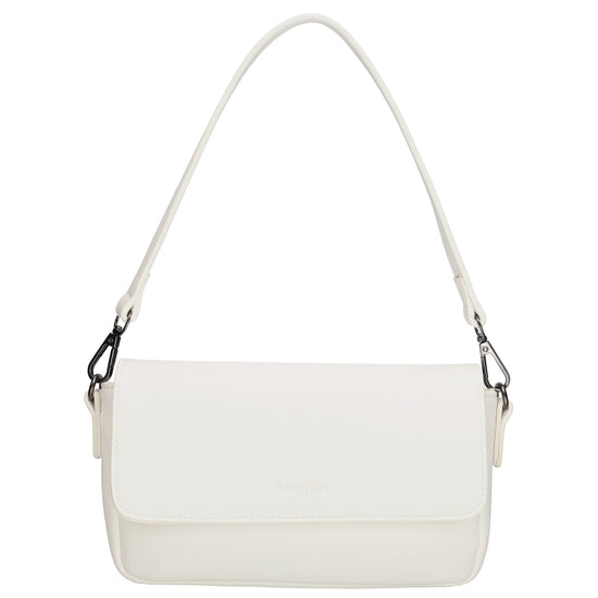 Schultertasche 25x12cm in Weiss aus Kunstleder - leder-accessoires.com