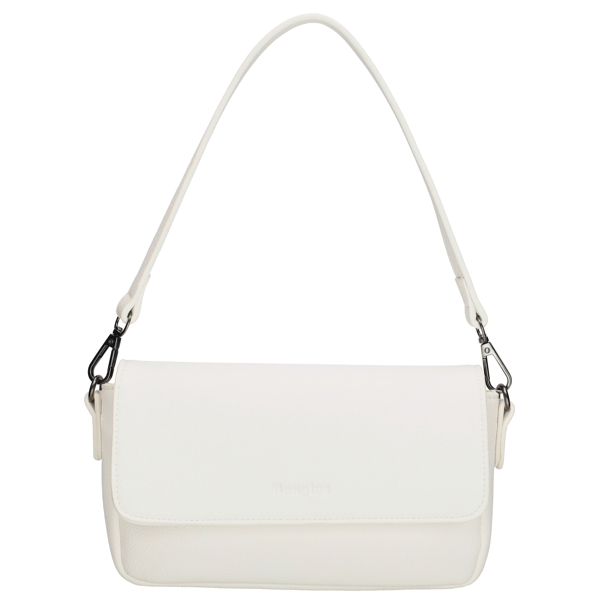 Schultertasche 25x12cm in Weiss aus Kunstleder - leder-accessoires.com