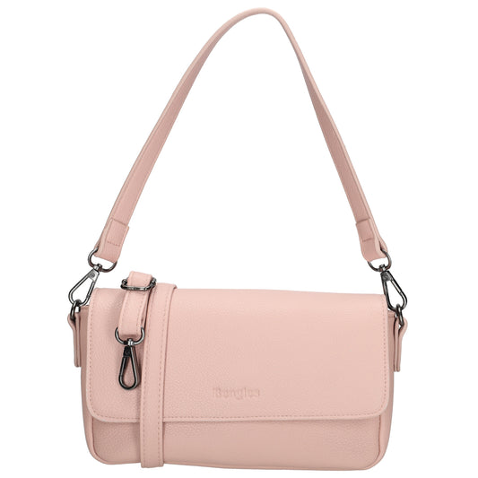 Schultertasche 25x12cm in Altrosa aus Kunstleder - leder-accessoires.com