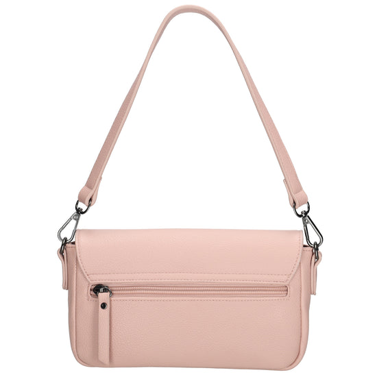 Schultertasche 25x12cm in Altrosa aus Kunstleder - leder-accessoires.com