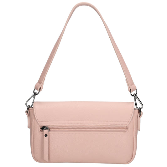 Schultertasche 25x12cm in Altrosa aus Kunstleder - leder-accessoires.com