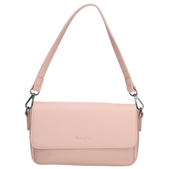 Schultertasche 25x12cm in Altrosa aus Kunstleder - leder-accessoires.com