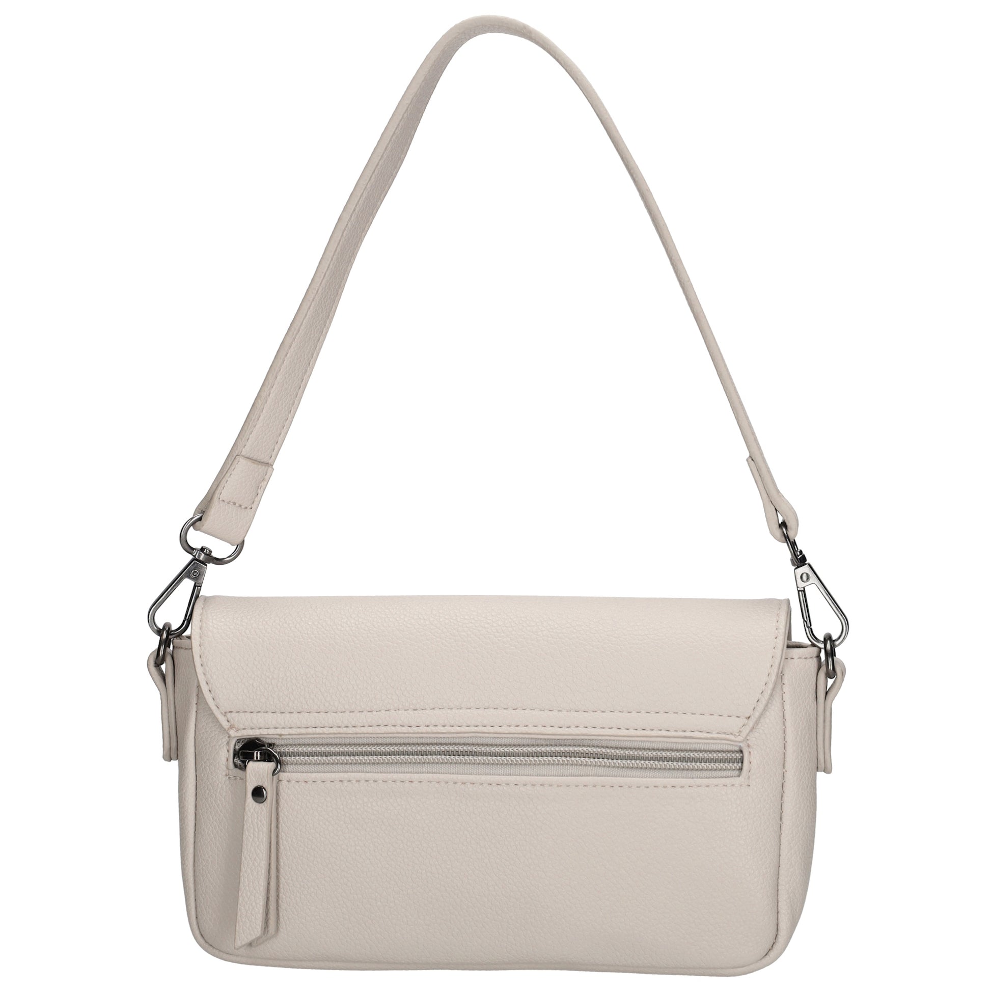 Schultertasche 25x12cm in Helltaupe aus Kunstleder - leder-accessoires.com