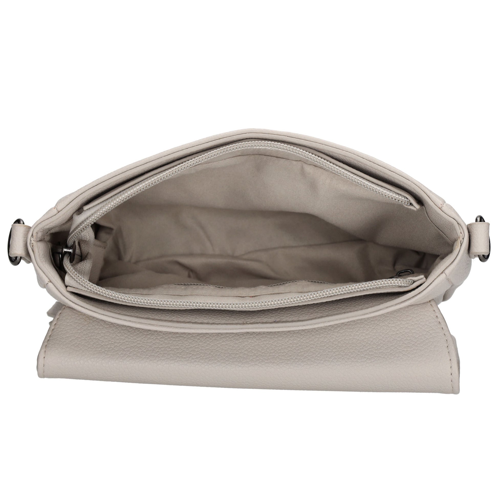 Schultertasche 25x12cm in Helltaupe aus Kunstleder - leder-accessoires.com