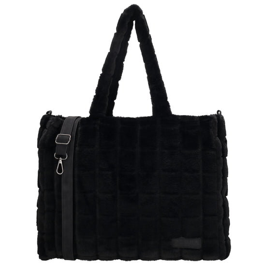 Shopper 32,5x39cm Schwarz in Fell-Optik - leder-accessoires.com
