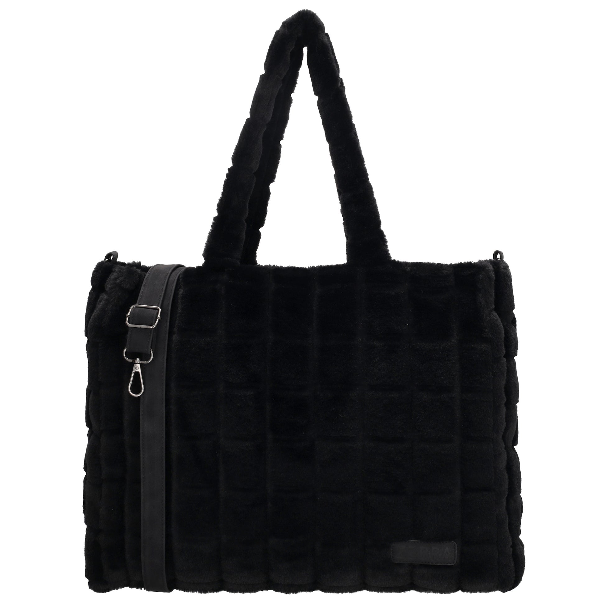 Shopper 32,5x39cm Schwarz in Fell-Optik - leder-accessoires.com
