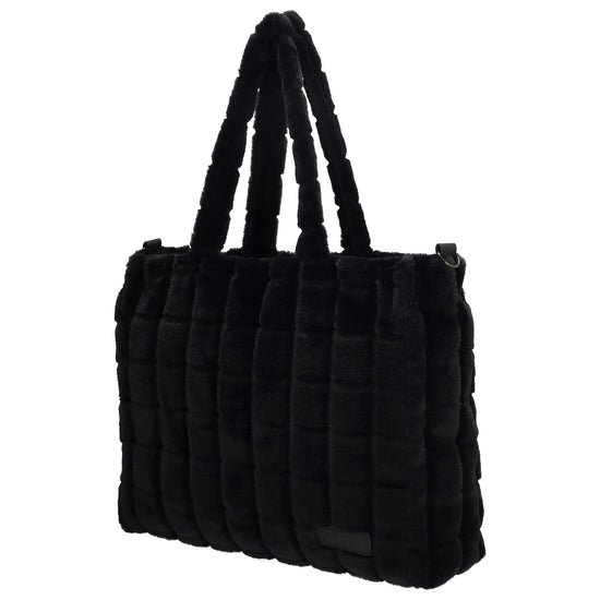 Shopper 32,5x39cm Schwarz in Fell-Optik - leder-accessoires.com
