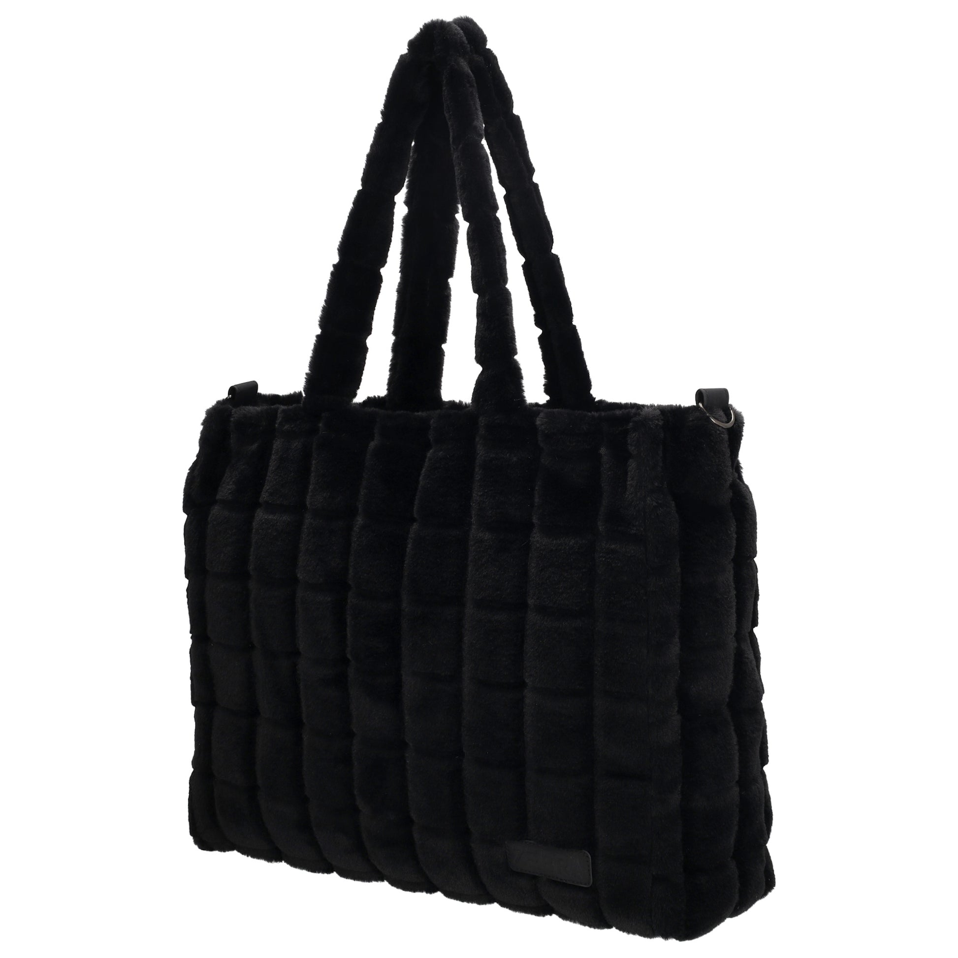 Shopper 32,5x39cm Schwarz in Fell-Optik - leder-accessoires.com