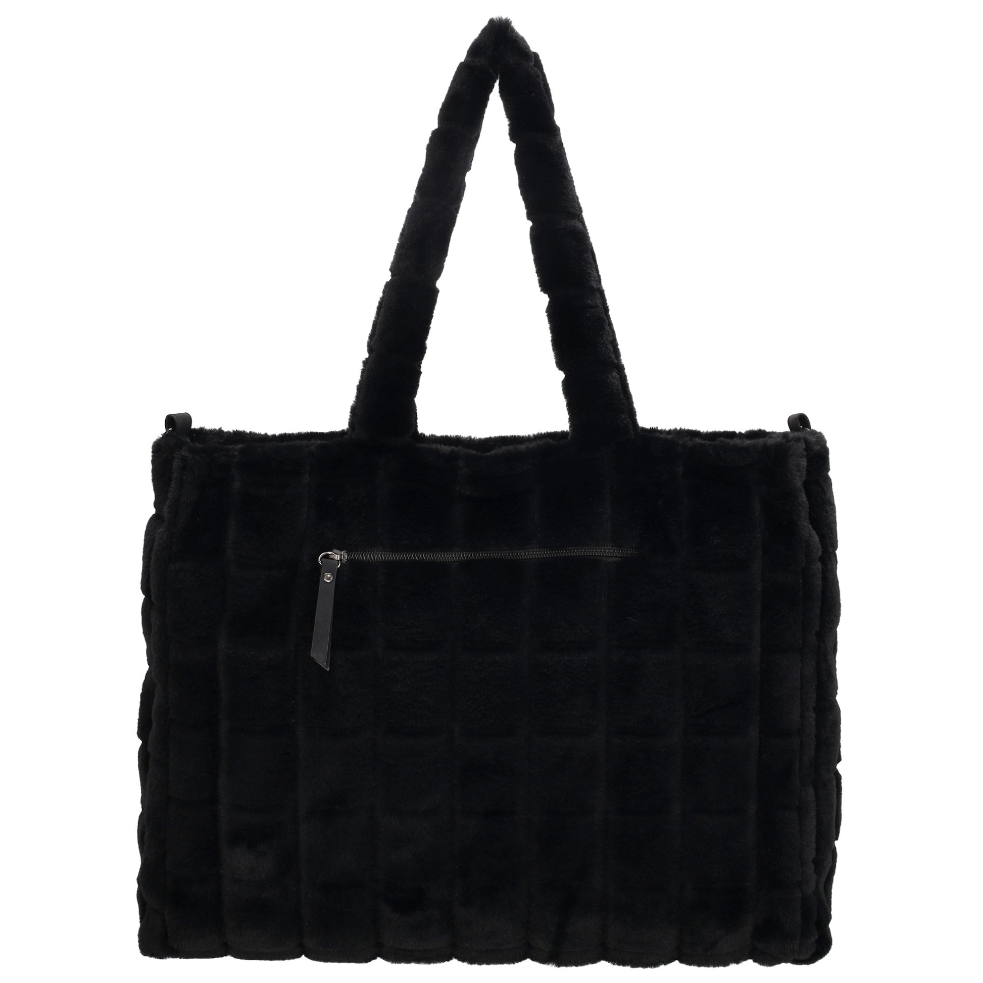 Shopper 32,5x39cm Schwarz in Fell-Optik - leder-accessoires.com
