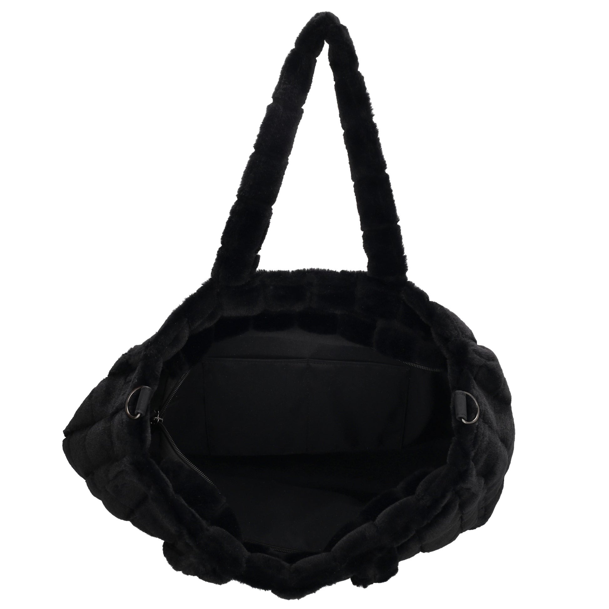 Shopper 32,5x39cm Schwarz in Fell-Optik - leder-accessoires.com