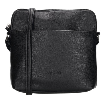 Umhängetasche 18x18cm in Schwarz aus Kunstleder - leder-accessoires.com