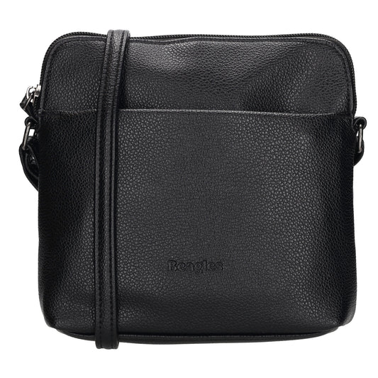 Umhängetasche 18x18cm in Schwarz aus Kunstleder - leder-accessoires.com