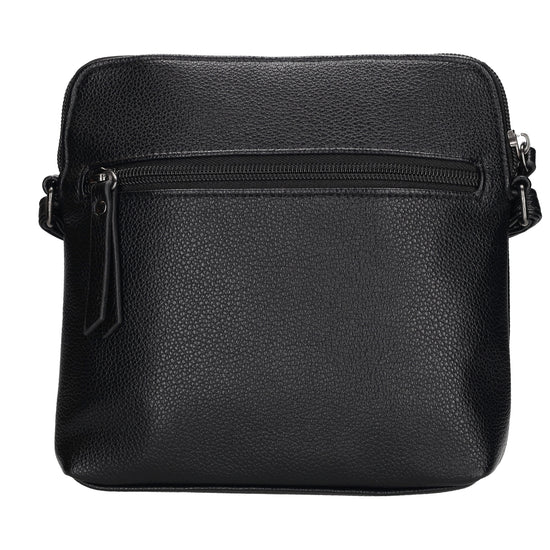 Umhängetasche 18x18cm in Schwarz aus Kunstleder - leder-accessoires.com