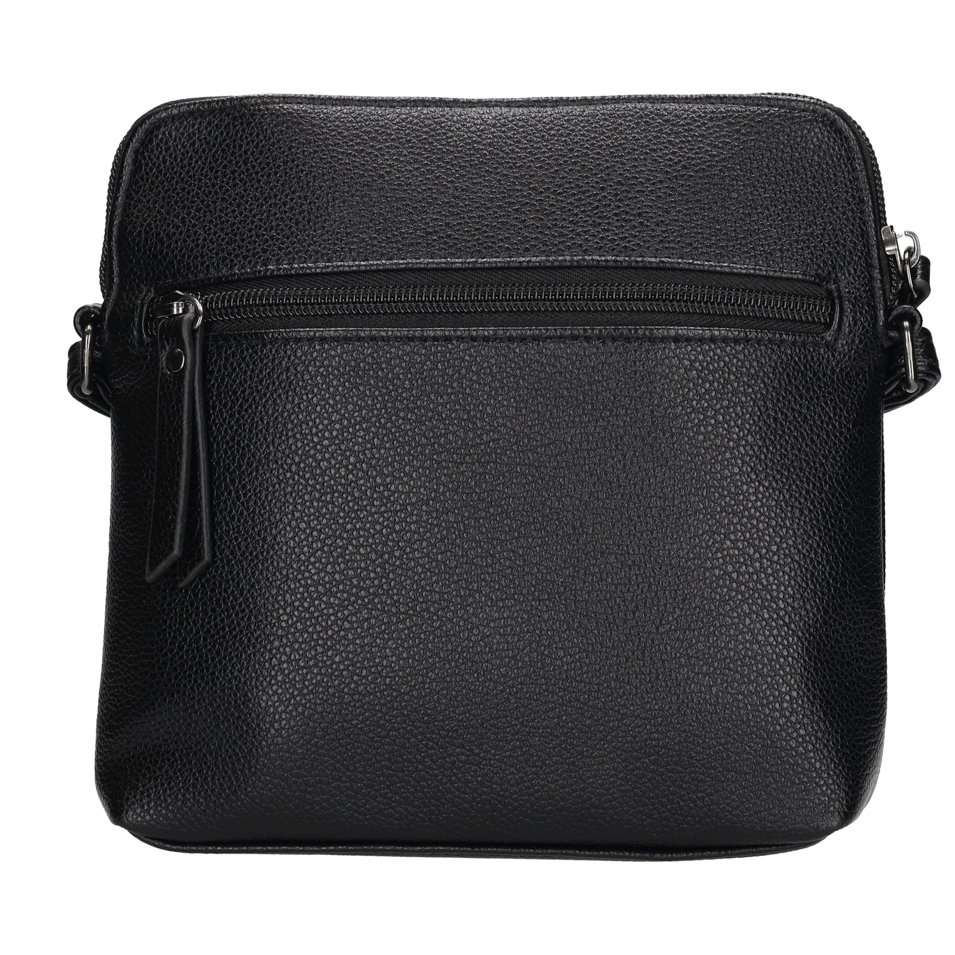 Umhängetasche 18x18cm in Schwarz aus Kunstleder - leder-accessoires.com