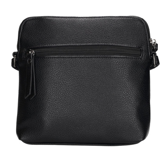 Umhängetasche 18x18cm in Schwarz aus Kunstleder - leder-accessoires.com