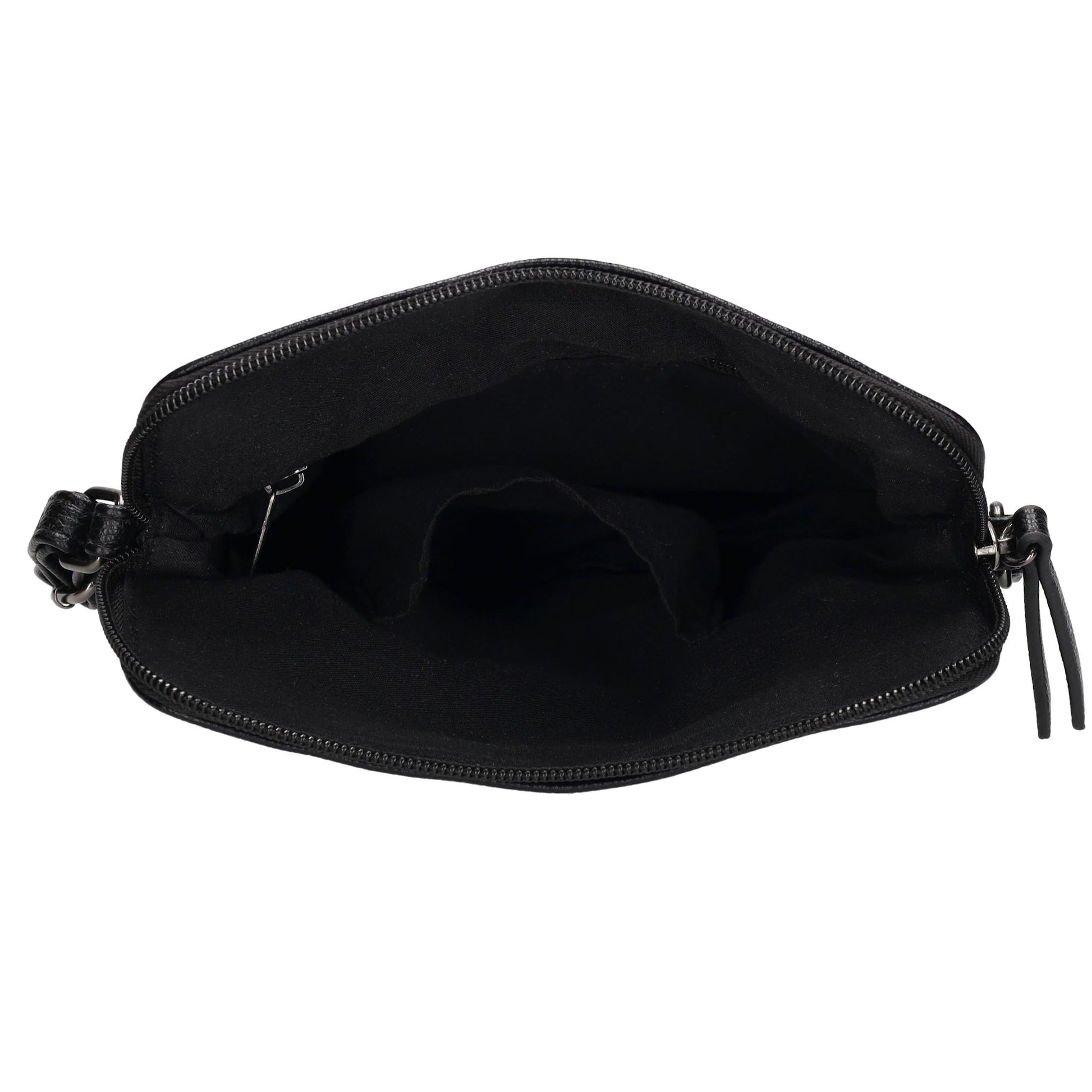Umhängetasche 18x18cm in Schwarz aus Kunstleder - leder-accessoires.com