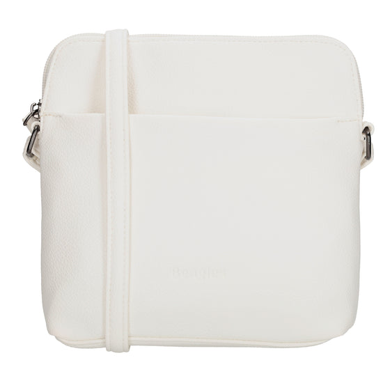 Umhängetasche 18x18cm in Weiß aus Kunstleder - leder-accessoires.com