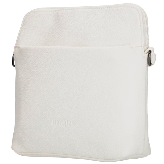Umhängetasche 18x18cm in Weiß aus Kunstleder - leder-accessoires.com
