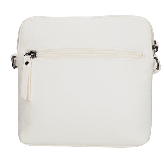 Umhängetasche 18x18cm in Weiß aus Kunstleder - leder-accessoires.com