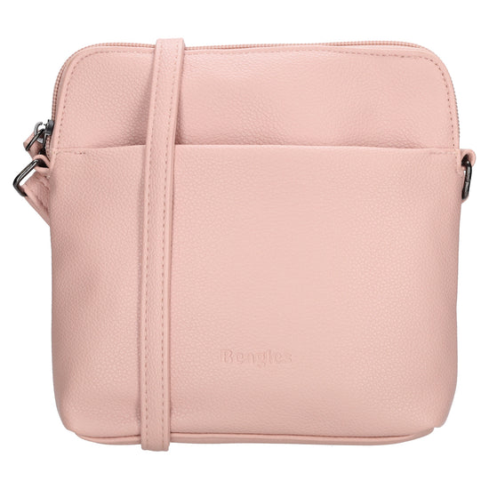Umhängetasche 18x18cm in Rosa aus Kunstleder - leder-accessoires.com