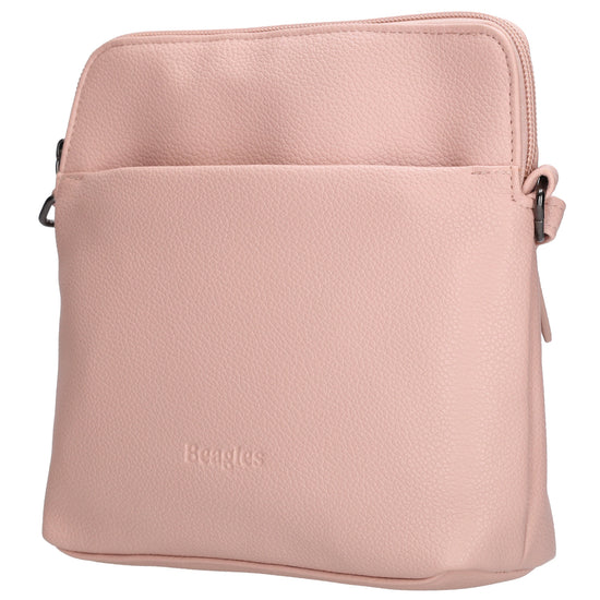 Umhängetasche 18x18cm in Rosa aus Kunstleder - leder-accessoires.com
