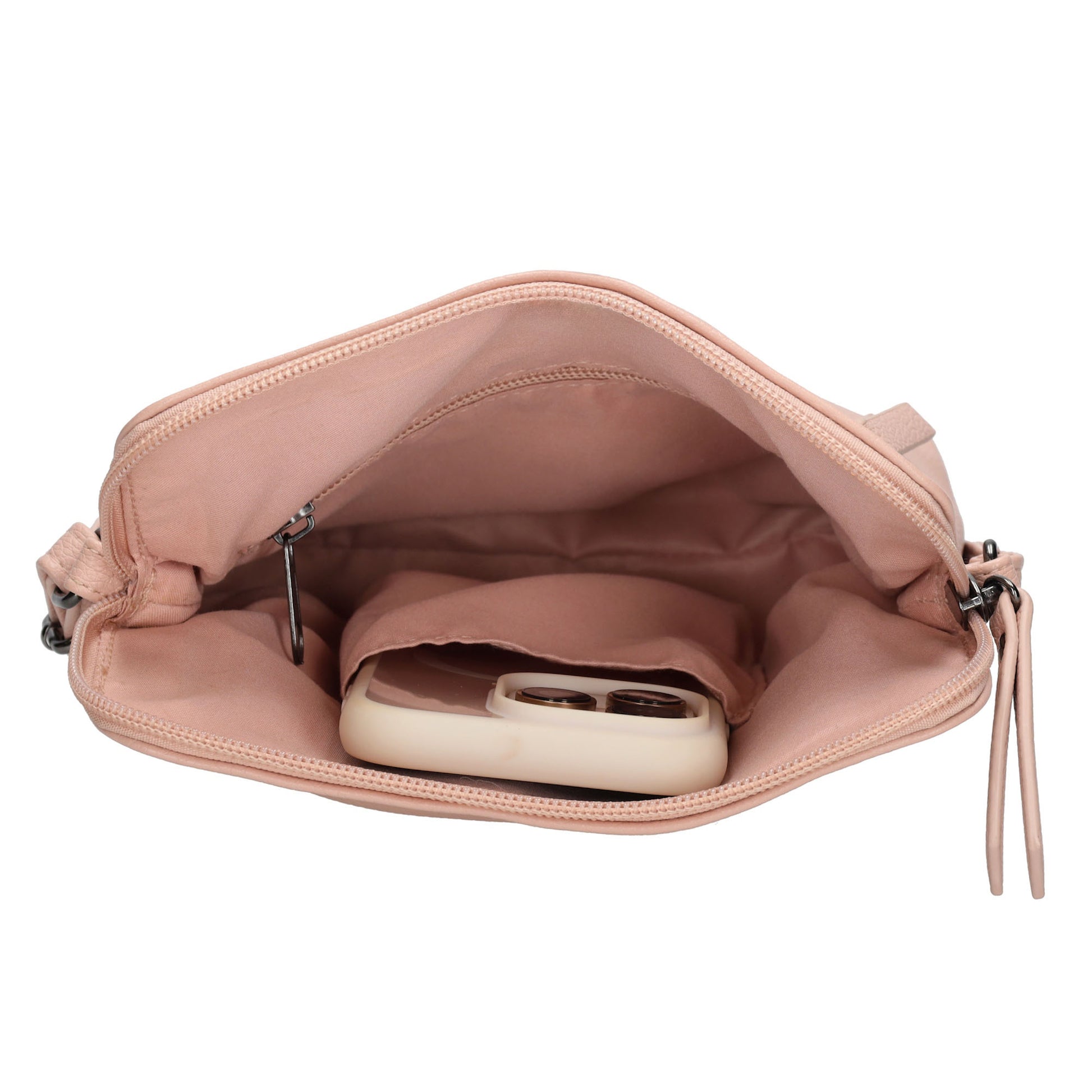 Umhängetasche 18x18cm in Rosa aus Kunstleder - leder-accessoires.com