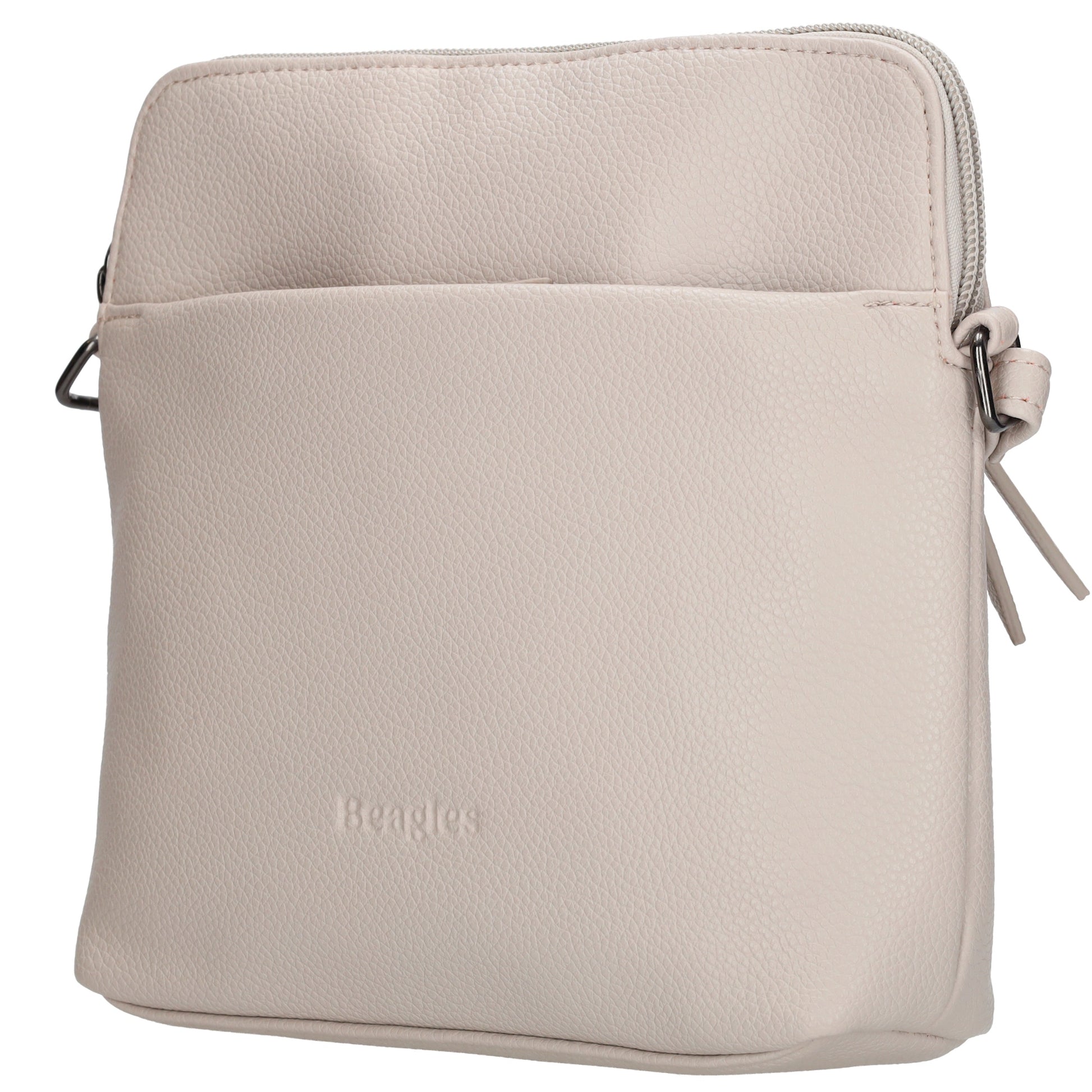Umhängetasche 18x18cm in Hell Taupe aus Kunstleder - leder-accessoires.com