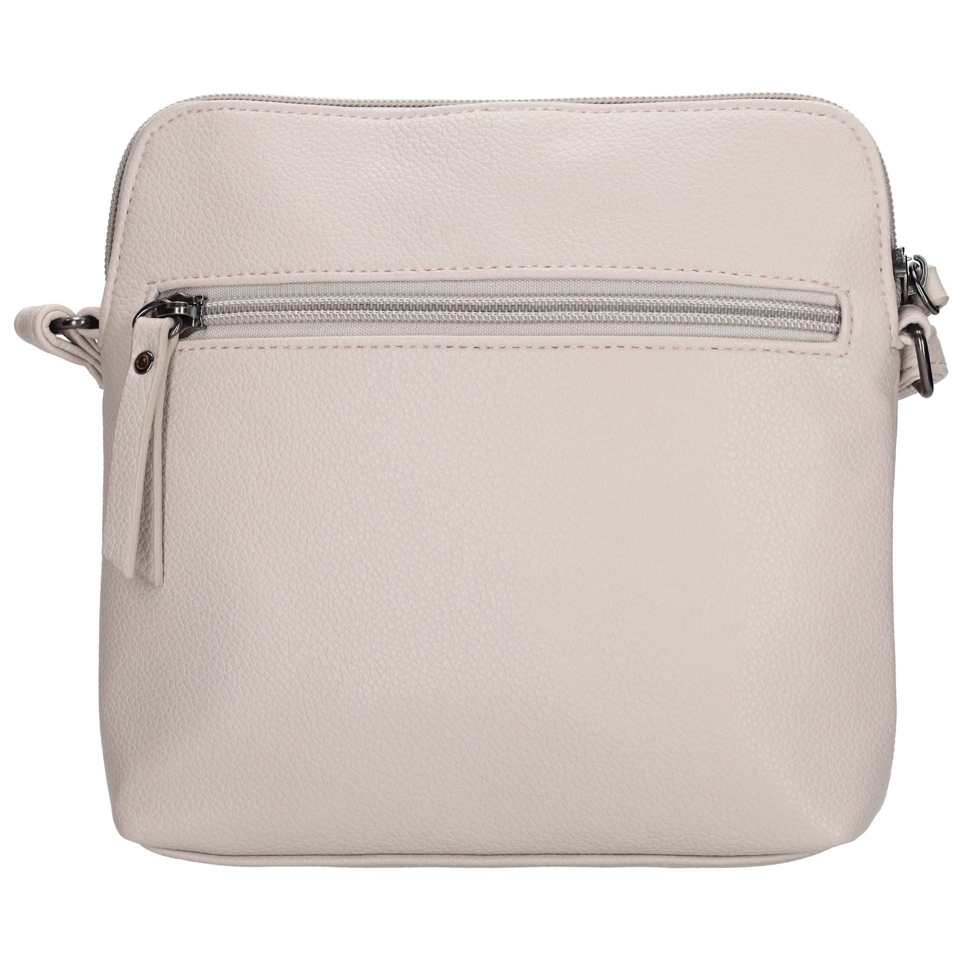 Umhängetasche 18x18cm in Hell Taupe aus Kunstleder - leder-accessoires.com