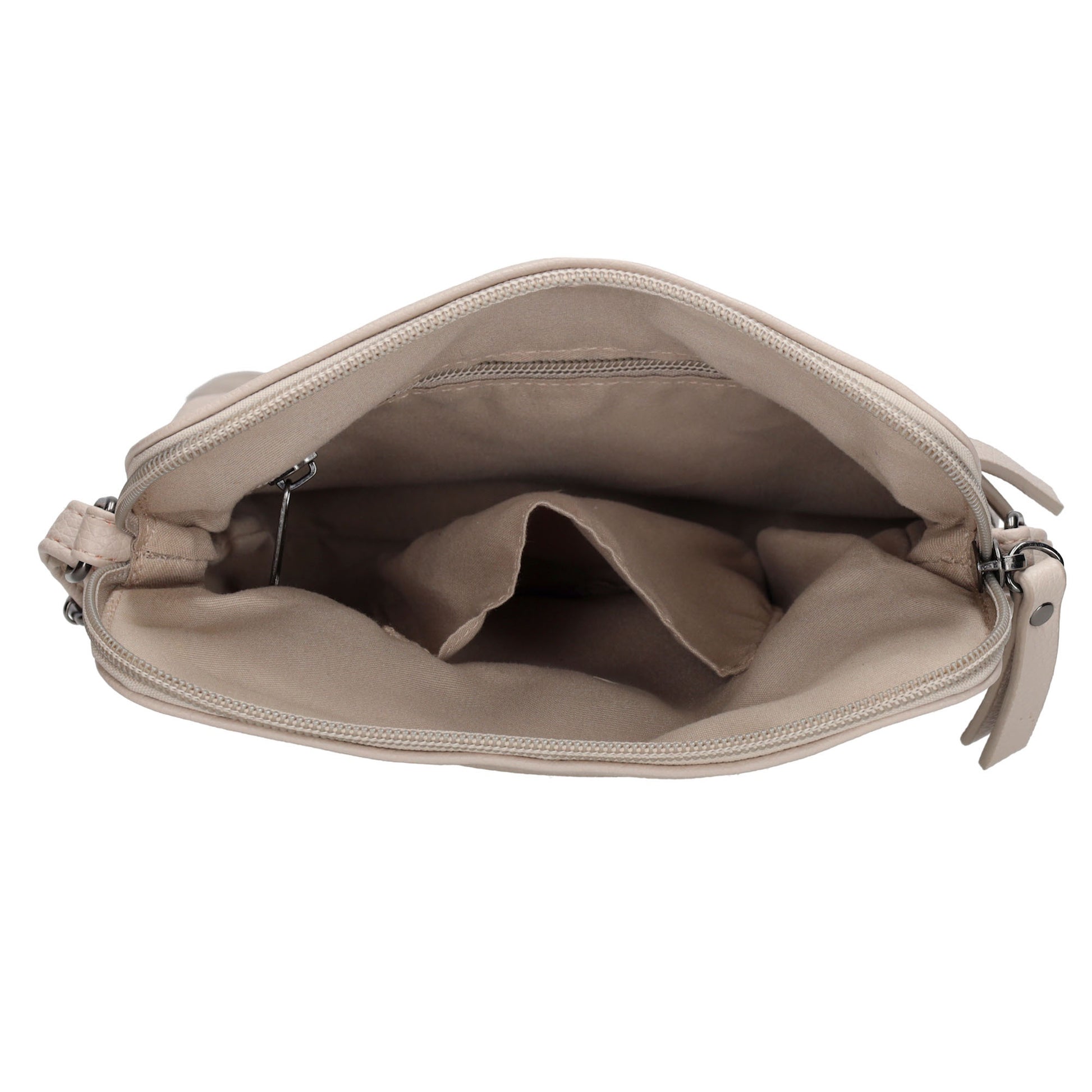 Umhängetasche 18x18cm in Hell Taupe aus Kunstleder - leder-accessoires.com