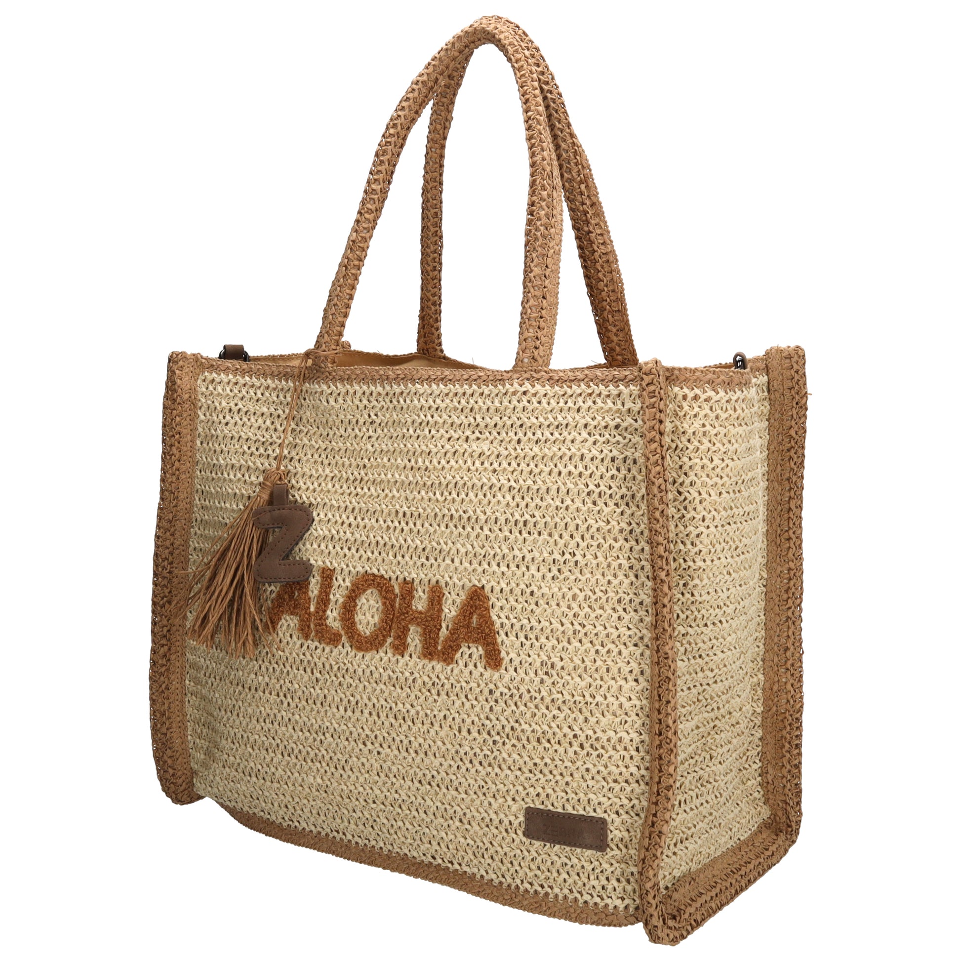 Aloha XXL Shopper 42x33cm Basttasche Natur aus Raphia – Sommer 2026 - leder-accessoires.com