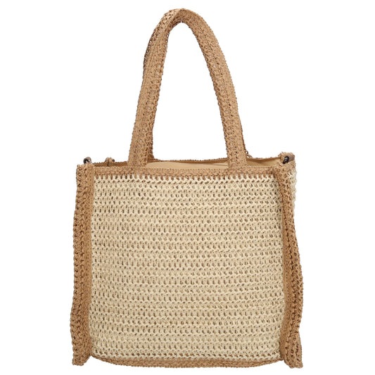 Aloha Shopper 29x23cm Basttasche Natur aus Raphia mit Reißverschluss