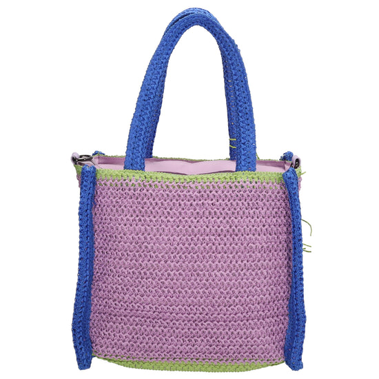 Aloha Shopper 29x23cm Basttasche Flieder Raphia mit Reißverschluss - leder-accessoires.com