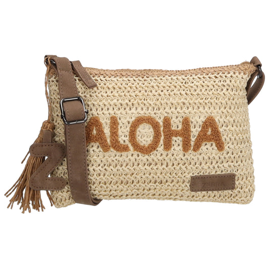 Aloha Umhängetasche 24x17cm Basttasche Natur aus Raphia - leder-accessoires.com