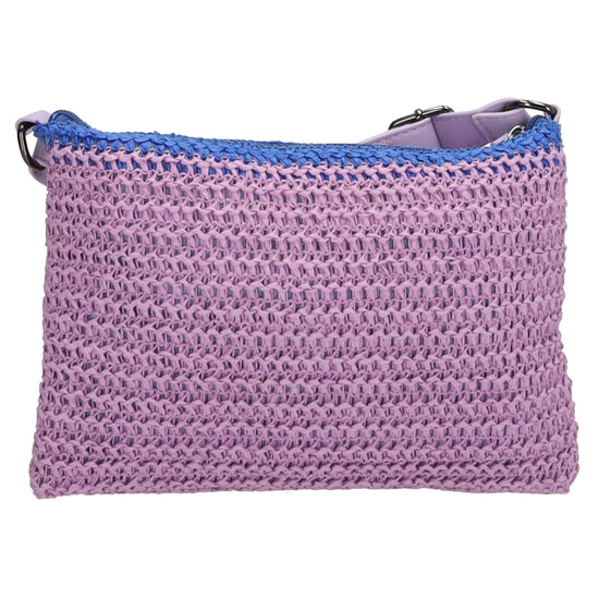 Aloha Umhängetasche 24x17cm Basttasche Flieder aus Raphia - leder-accessoires.com