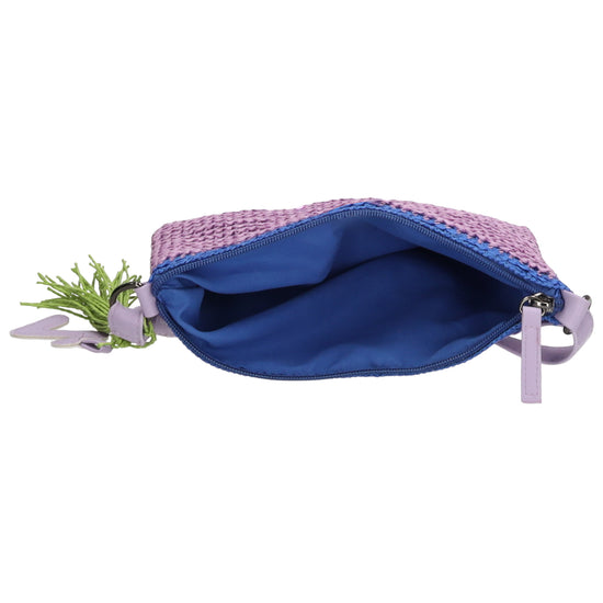 Aloha Umhängetasche 24x17cm Basttasche Flieder aus Raphia - leder-accessoires.com
