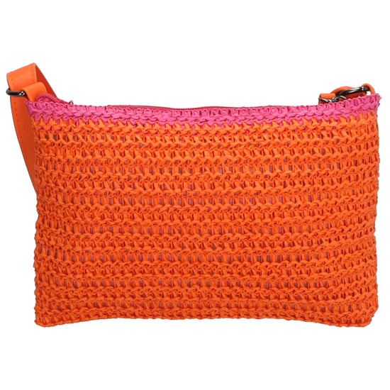 Aloha Umhängetasche 24x17cm Basttasche Orange aus Raphia - leder-accessoires.com
