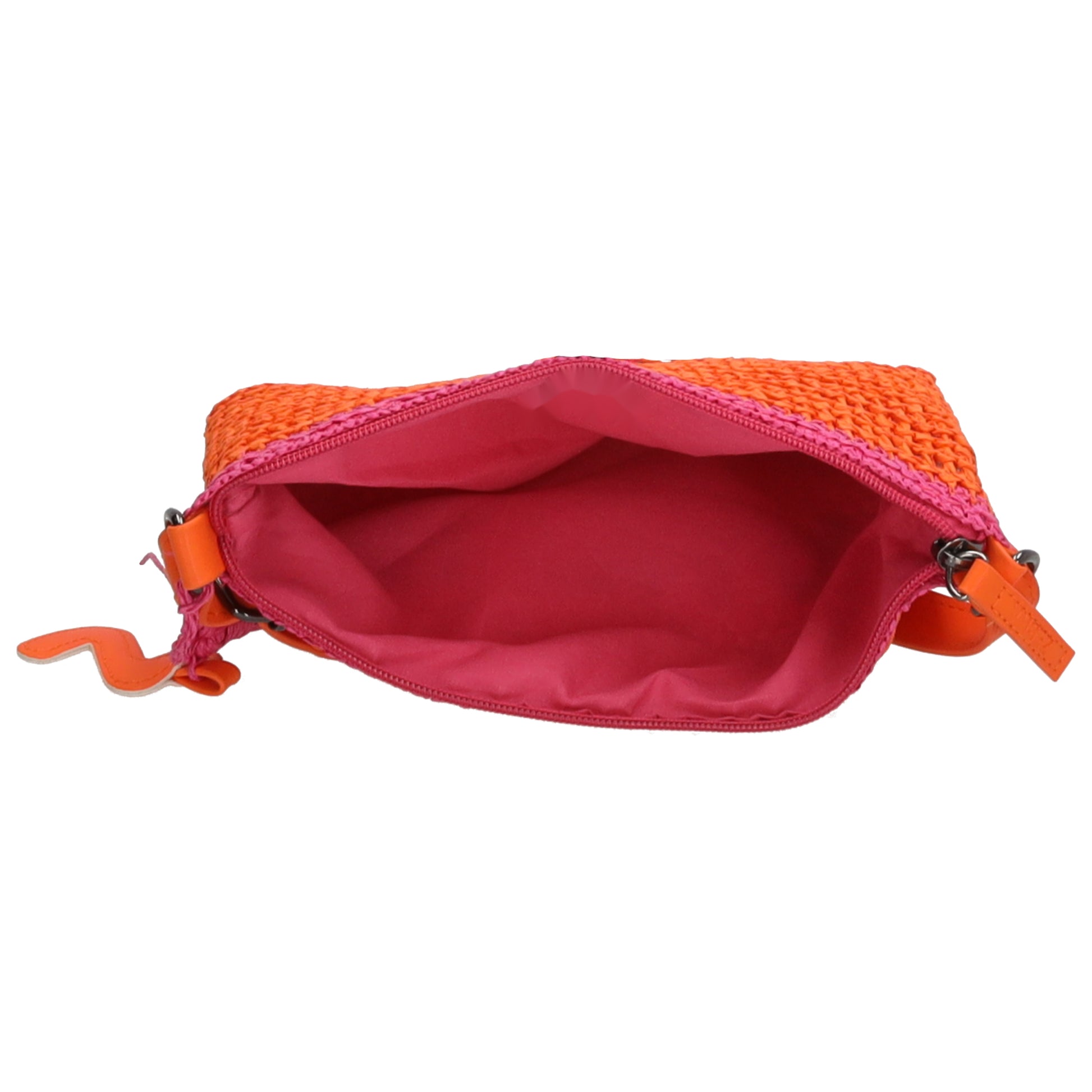 Aloha Umhängetasche 24x17cm Basttasche Orange aus Raphia - leder-accessoires.com