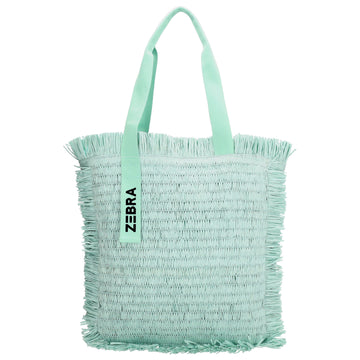 Fransen Shopper 35x36cm Minze – Aloha Basttasche Damen Sommer 2026 - leder-accessoires.com